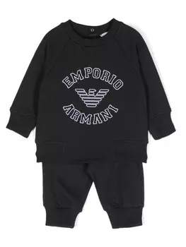 Emporio Armani Kids спортивный костюм с тисненым логотипом, синий