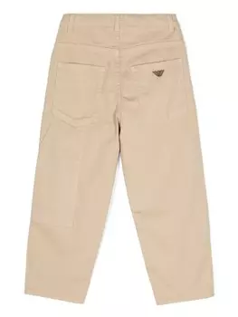 Emporio Armani Kids строгие брюки средней посадки, нейтральный цвет