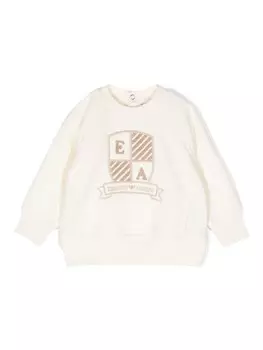 Emporio Armani Kids толстовка из джерси с вышитым логотипом, белый