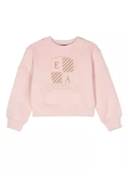 Emporio Armani Kids толстовка из джерси с вышитым логотипом, розовый