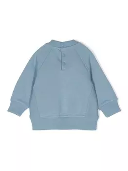 Emporio Armani Kids толстовка из джерси с вышитым логотипом, синий