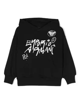 Emporio Armani Kids толстовка с логотипом, черный