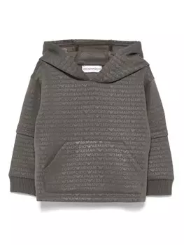 Emporio Armani Kids толстовка с логотипом и жаккардовым принтом, зеленый