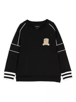 Emporio Armani Kids толстовка с нашивками, черный