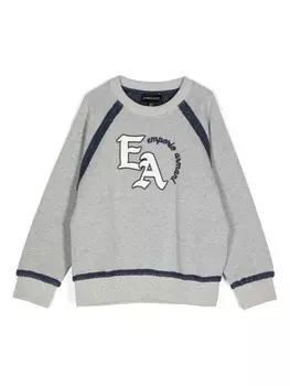Emporio Armani Kids толстовка с нашивкой-логотипом, серый