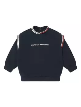 Emporio Armani Kids толстовка с вышитым логотипом, синий