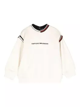 Emporio Armani Kids толстовка с вышитым логотипом, серый