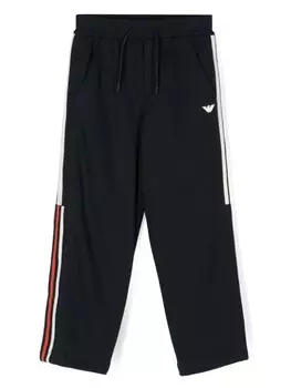 Emporio Armani Kids трикотажные брюки с логотипом, синий