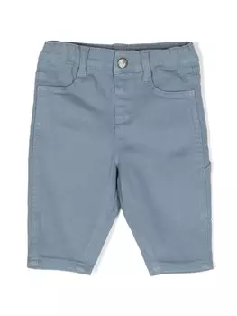 Emporio Armani Kids твиловые брюки прямого кроя, синий