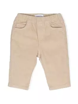 Emporio Armani Kids вельветовые брюки с эластичным поясом, нейтральный цвет