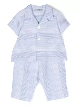 Emporio Armani комплект из брюк и топа в полоску, синий