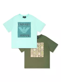 Emporio Armani комплект из двух футболок с логотипом, синий