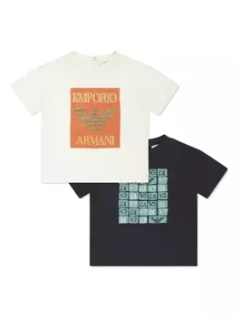 Emporio Armani комплект из двух футболок с логотипом, белый
