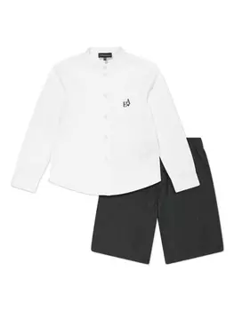 Emporio Armani комплект из топа и шортов с монограммой, черный
