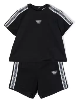 Emporio Armani комплект из топа и шортов с логотипом, синий