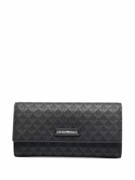 Emporio Armani кошелек из искусственной кожи с монограммой, черный