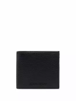 Emporio Armani кошелек из зернистой кожи с тисненым логотипом, черный