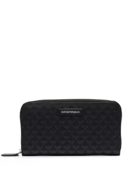 Emporio Armani кошелек на молнии с логотипом, черный