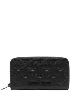 Emporio Armani кошелек на молнии с тисненым логотипом, черный