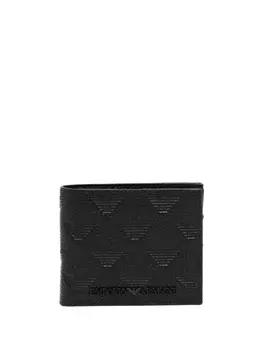 Emporio Armani кошелек с тисненым логотипом, черный