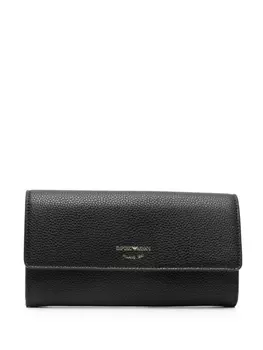 Emporio Armani кошелек с тисненым логотипом, черный