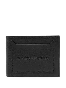 Emporio Armani кошелек с тисненым логотипом, черный