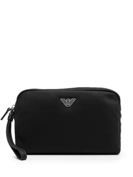 Emporio Armani косметичка с логотипом, черный