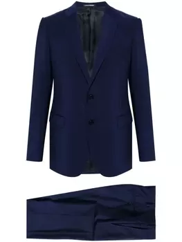 Emporio Armani костюм из вирджинской шерсти с однобортным пиджаком, синий
