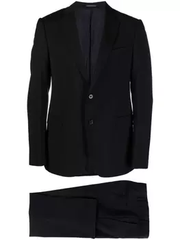 Emporio Armani костюм из вирджинской шерсти с однобортным пиджаком, синий