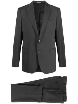 Emporio Armani костюм из вирджинской шерсти с однобортным пиджаком, серый