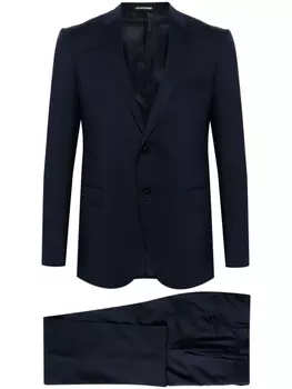 Emporio Armani костюм из вирджинской шерсти с однобортным пиджаком, синий
