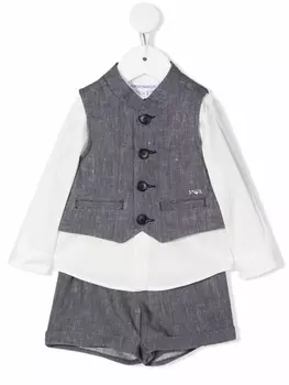 Emporio Armani костюмный комплект с шортами, синий