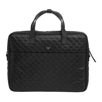 EMPORIO ARMANI Кожаная сумка через плечо, мужская, черная