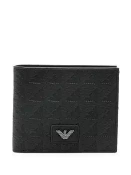 Emporio Armani кожаный кошелек с бляшкой орла, черный