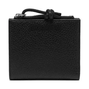 EMPORIO ARMANI Кожаный кошелек унисекс черный
