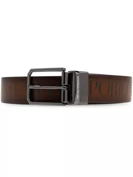 Emporio Armani кожаный ремень, коричневый