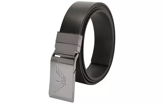 EMPORIO ARMANI Кожаный ремень мужской черный