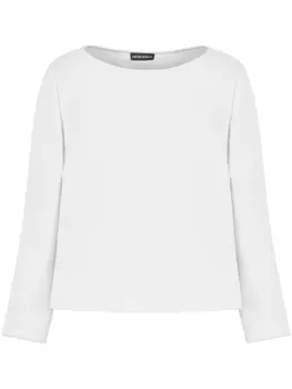 Emporio Armani креповая блузка с бантом, нейтральный цвет