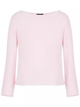 Emporio Armani креповая блузка с бантом, розовый