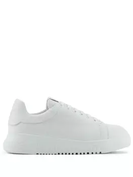 Emporio Armani кроссовки из зернистой кожи, белый