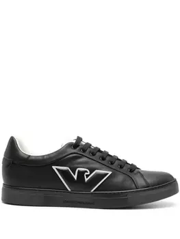 Emporio Armani кроссовки с тисненым логотипом, черный