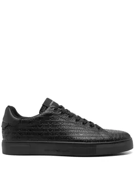 Emporio Armani кроссовки с тисненым логотипом, черный