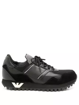 Emporio Armani кроссовки со вставками и логотипом, черный