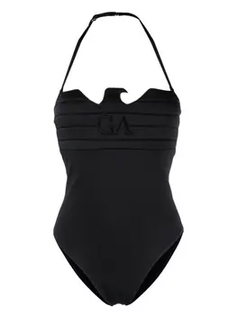 Emporio Armani купальник с логотипом, черный