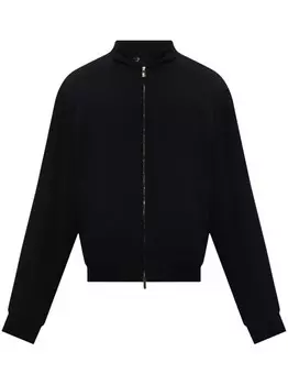 Emporio Armani куртка-бомбер из натуральной шерсти, синий