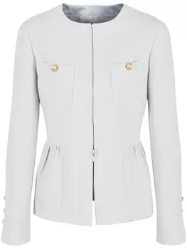 Emporio Armani куртка из сирсакера с баской, нейтральный цвет