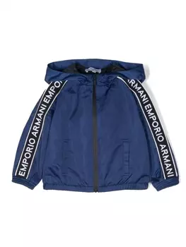 Emporio Armani куртка на молнии с капюшоном, синий