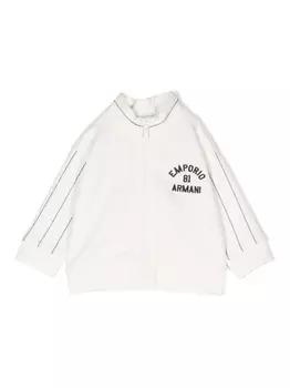 Emporio Armani куртка на молнии с полосками, белый