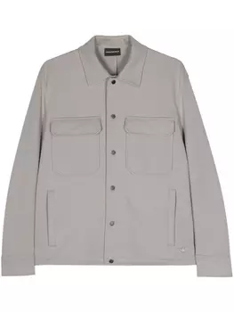 Emporio Armani куртка-рубашка из джерси, серый