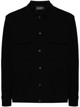 Emporio Armani куртка-рубашка с накладным карманом, черный